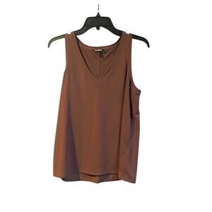 Express Tank Top Womens Small Brown V-Neck Casual Sleeveless Pullover Blouse
